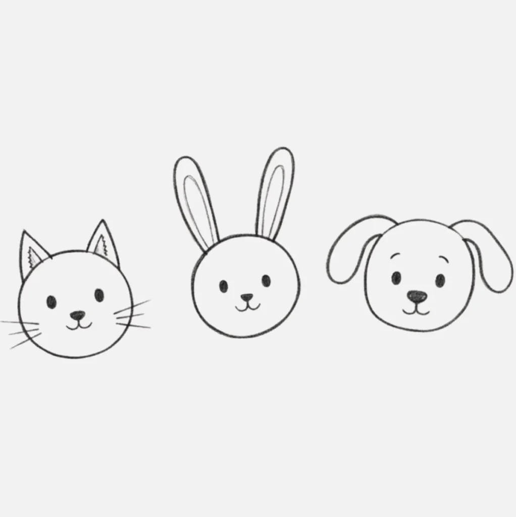 Caras de animales fáciles