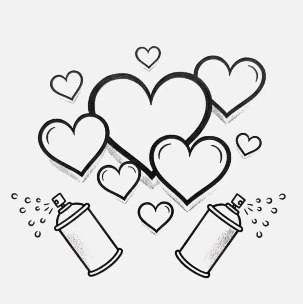 Dibujos de graffitis de amor