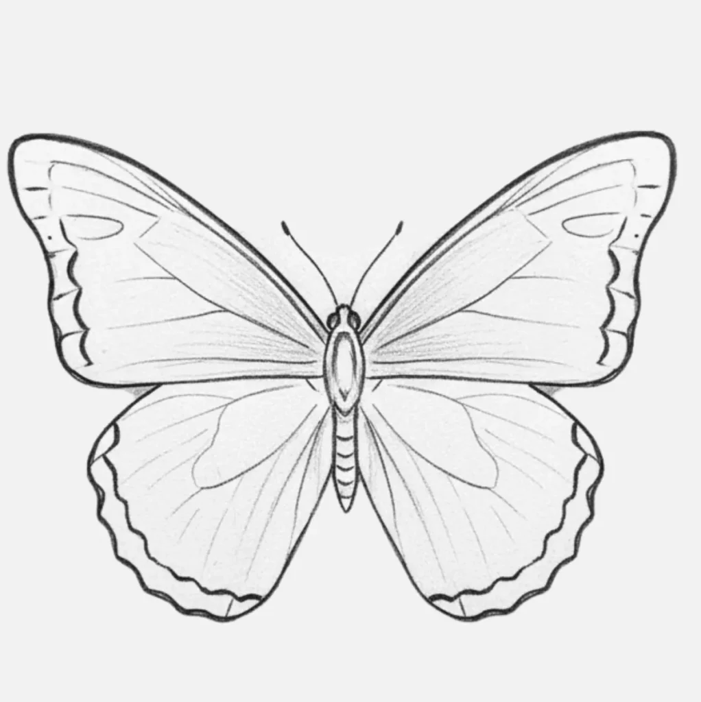 Mariposa Dibujo a Lápiz: 20 Ideas Fáciles y Bonitas para Practicar 22 Alas De Mariposa Dibujo