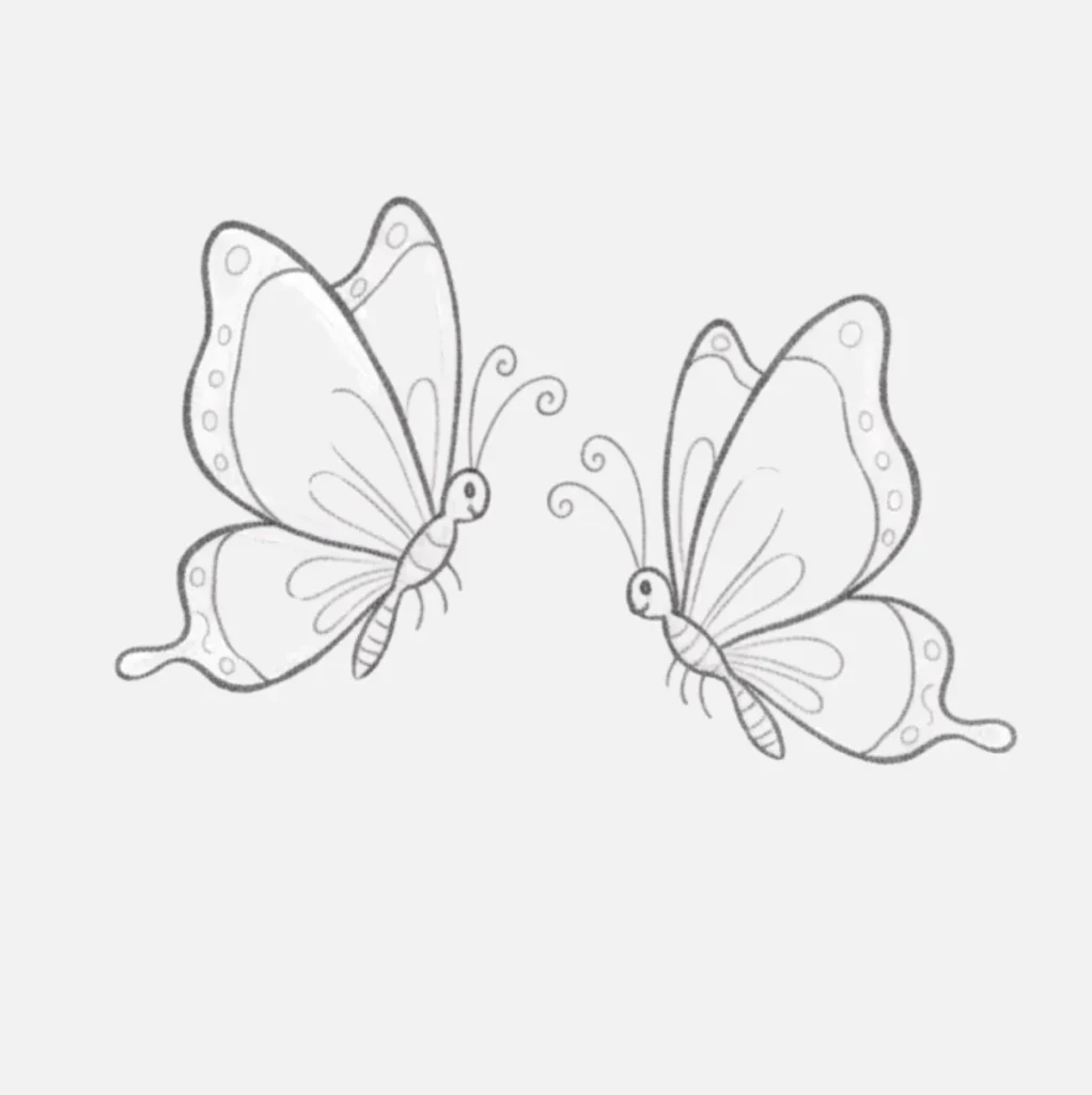 Mariposa Dibujo a Lápiz: 20 Ideas Fáciles y Bonitas para Practicar 19 Amigas mariposas