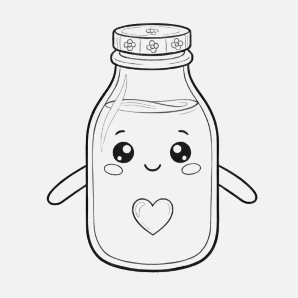 Botella de leche kawaii