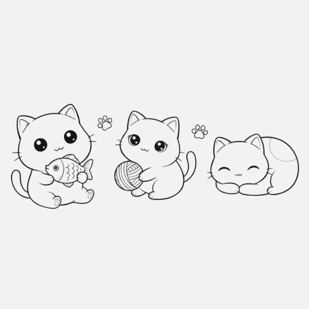 Dibujos de gatos kawaii