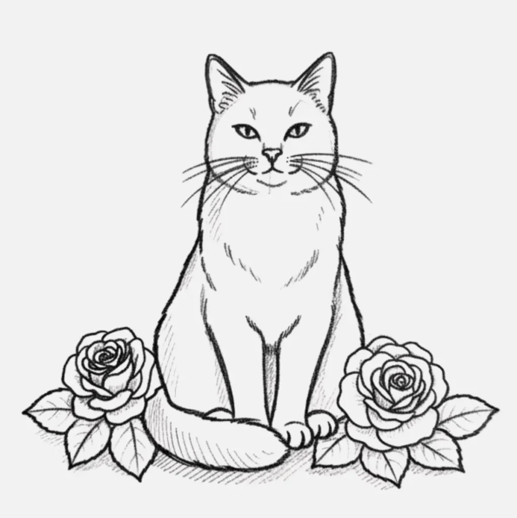 Gato con flores