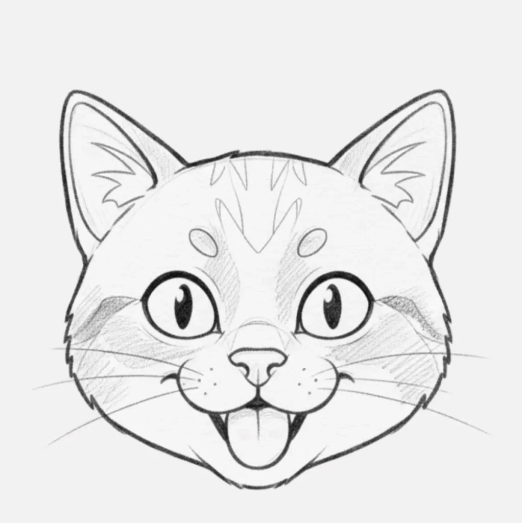 Gato con la lengua afuera