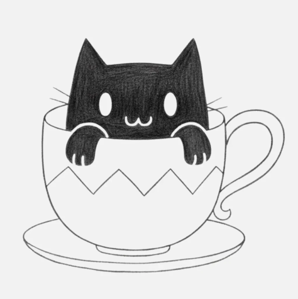 Gato en una taza