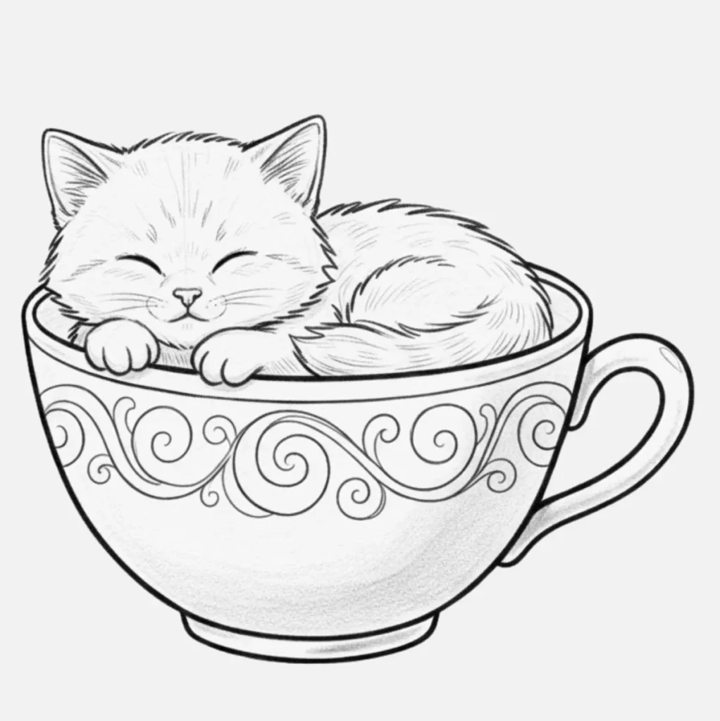 Gato en una taza