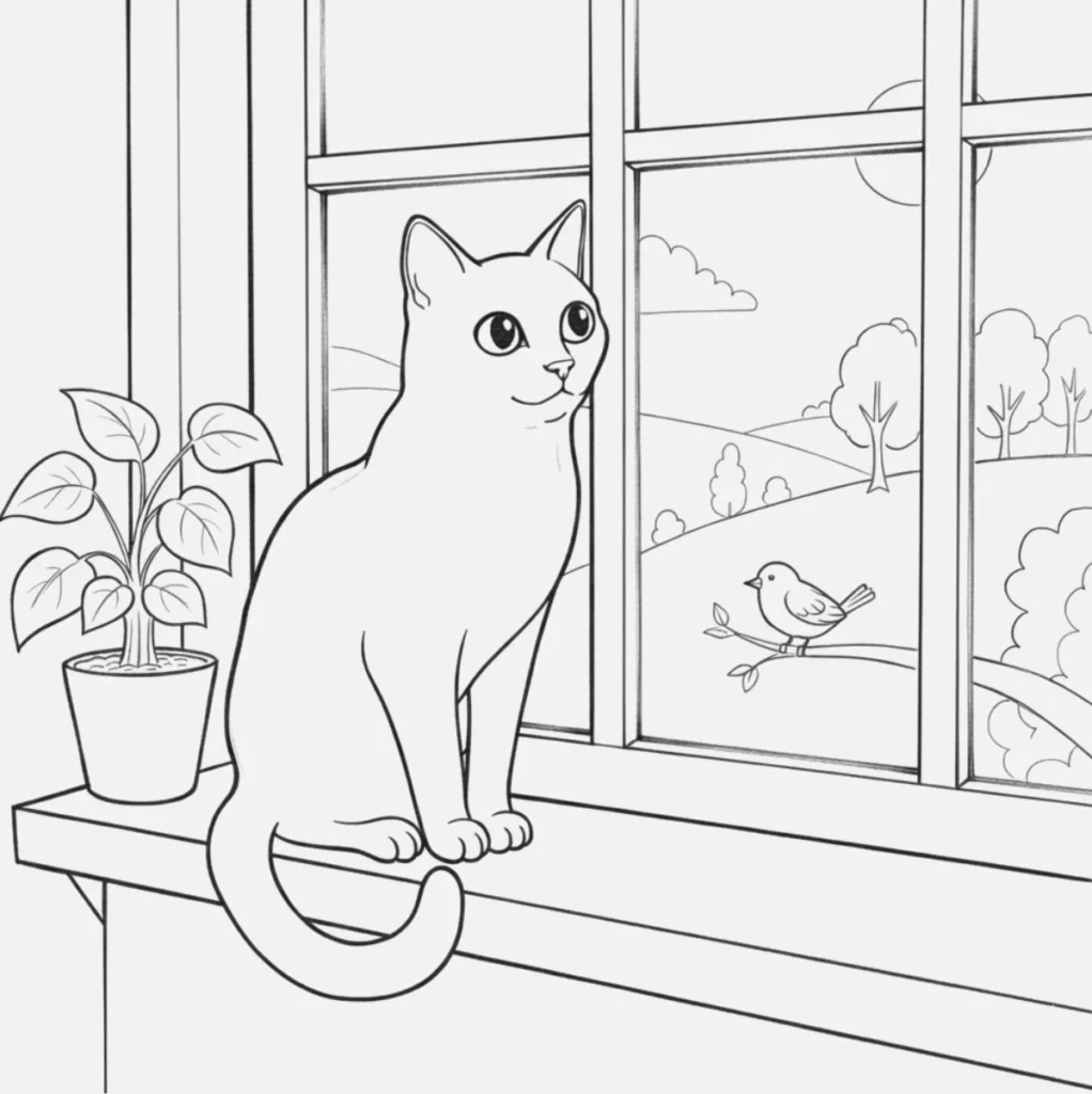 Gato mirando por la ventana