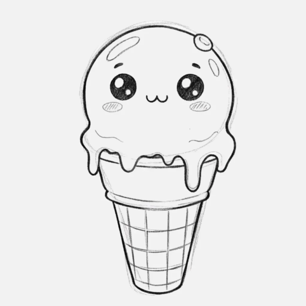 Helado derretido adorable