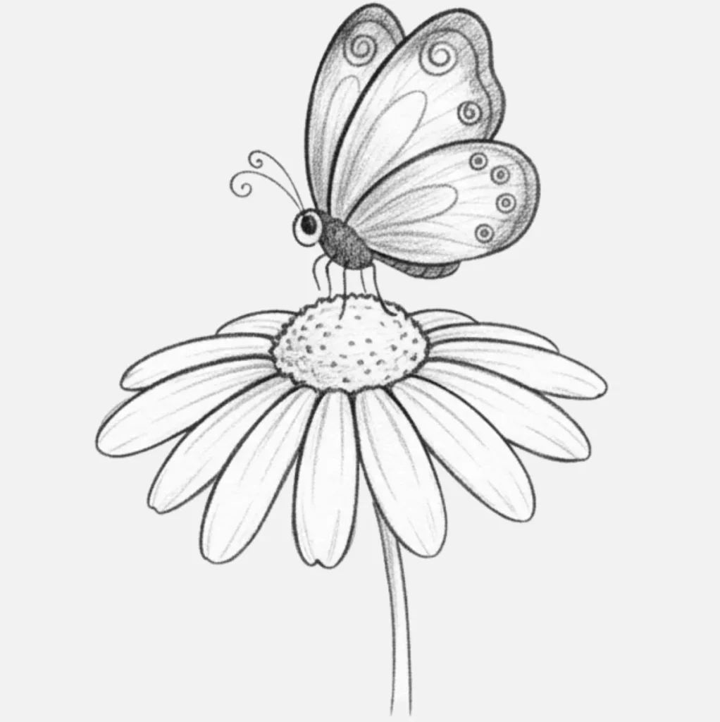Mariposa Dibujo a Lápiz: 20 Ideas Fáciles y Bonitas para Practicar 14 Mariposa pequeña