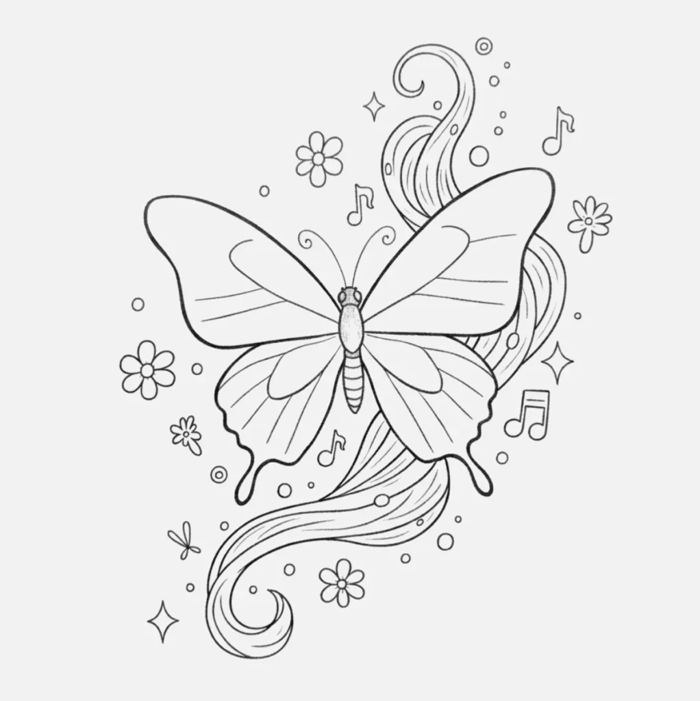 Mariposa Dibujo a Lápiz: 20 Ideas Fáciles y Bonitas para Practicar 6 Mariposa volando