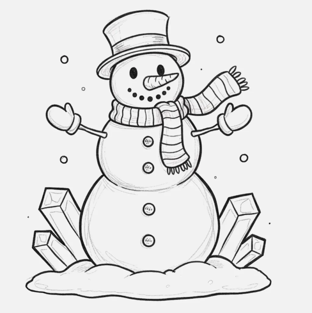 Muñeco de nieve sonriente