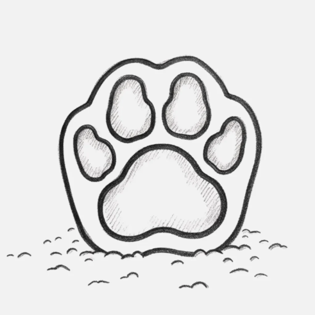 Patita Pequeña de Gato en el Suelo