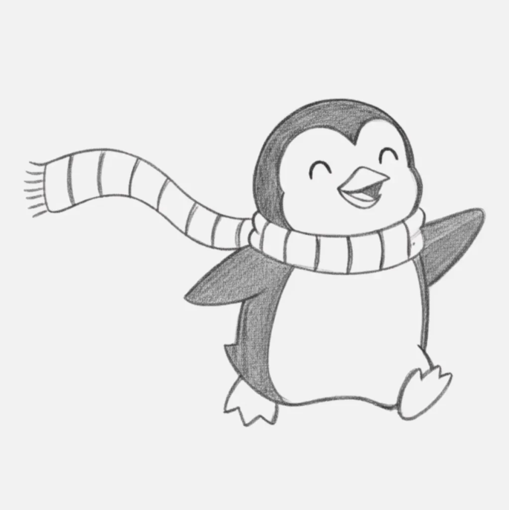 Pingüinito Sonriente en un Día Frío