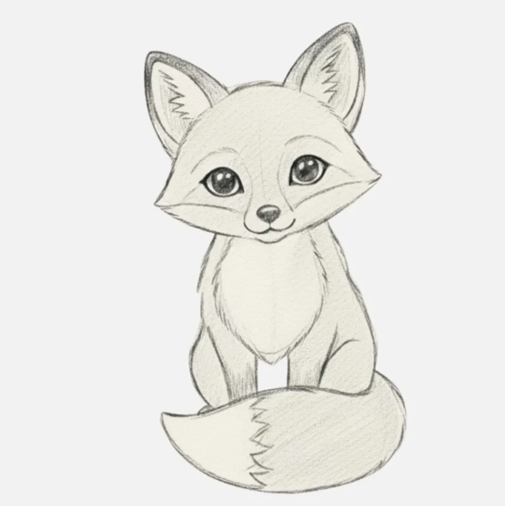 Zorrito Tierno Sentado en el Bosque