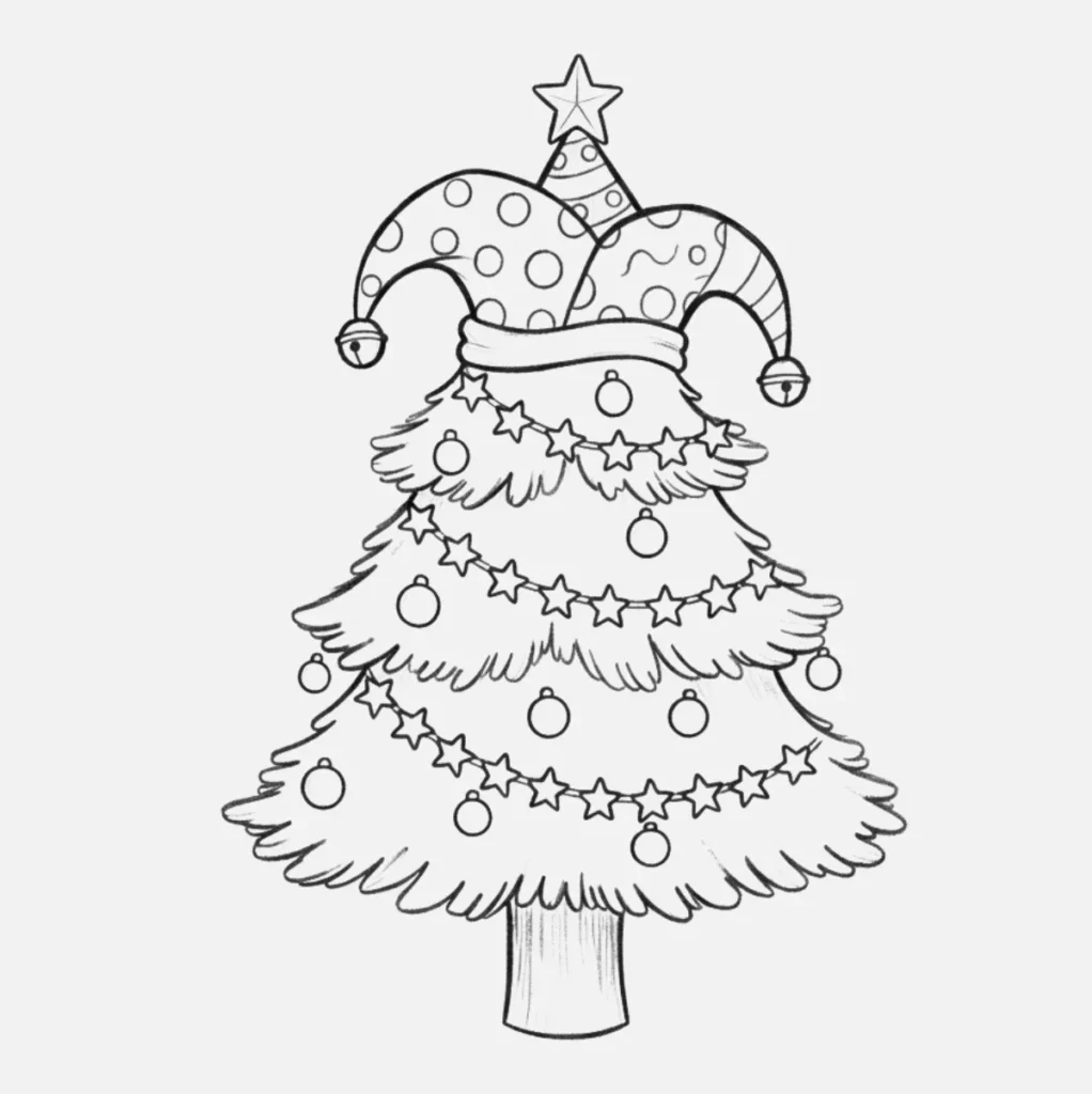 Árbol de Navidad con Sombrero Divertido