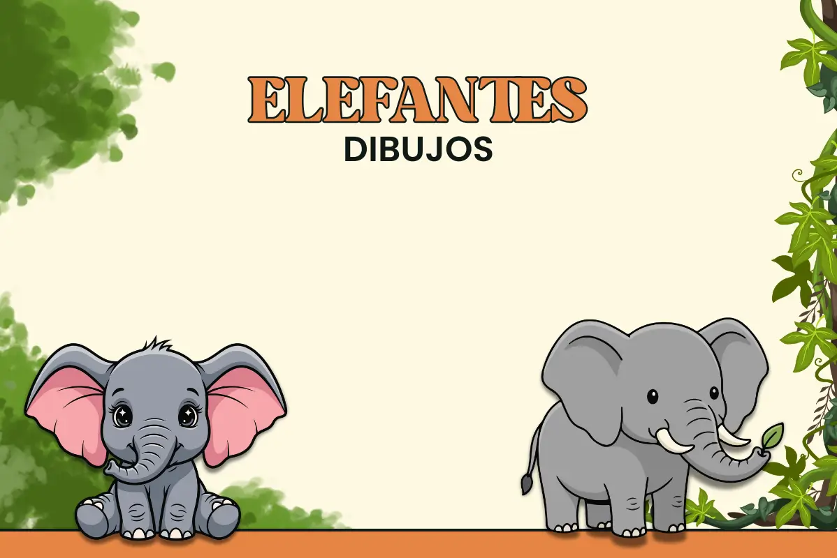 18+ Dibujos de Elefantes Bonitos y Fáciles de Hacer 8 Dibujos de Elefante
