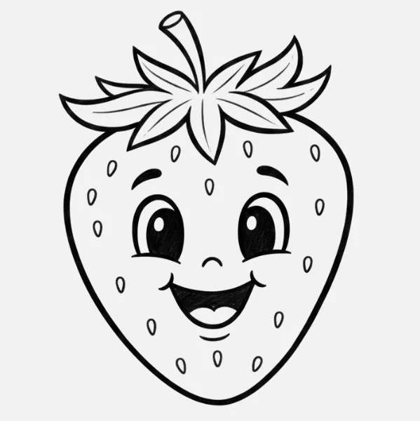 Fresa con carita feliz