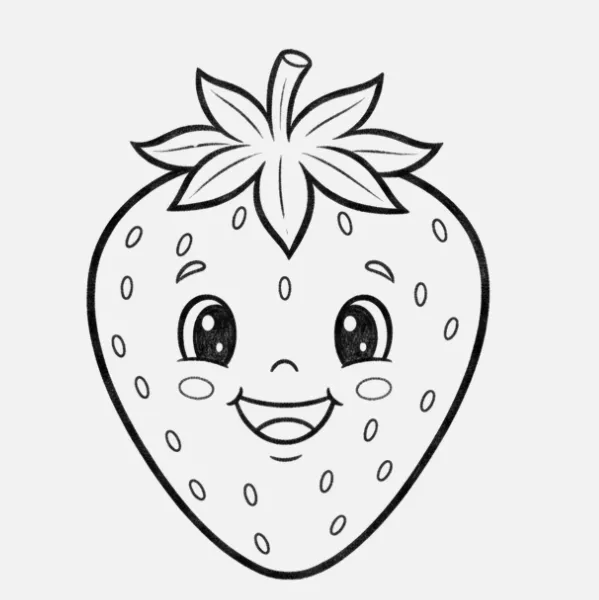 Fresa con estrellas alrededor