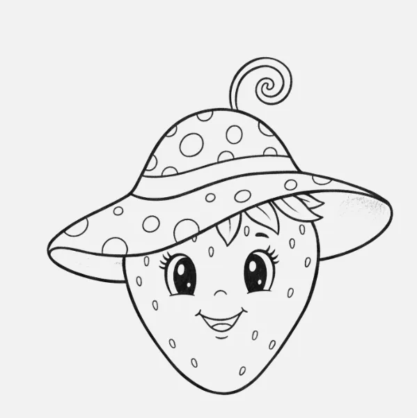 Fresa con sombrero divertido