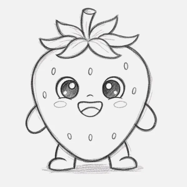 Fresa sonriente kawaii