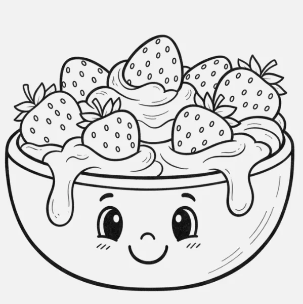 Fresas con crema dibujo