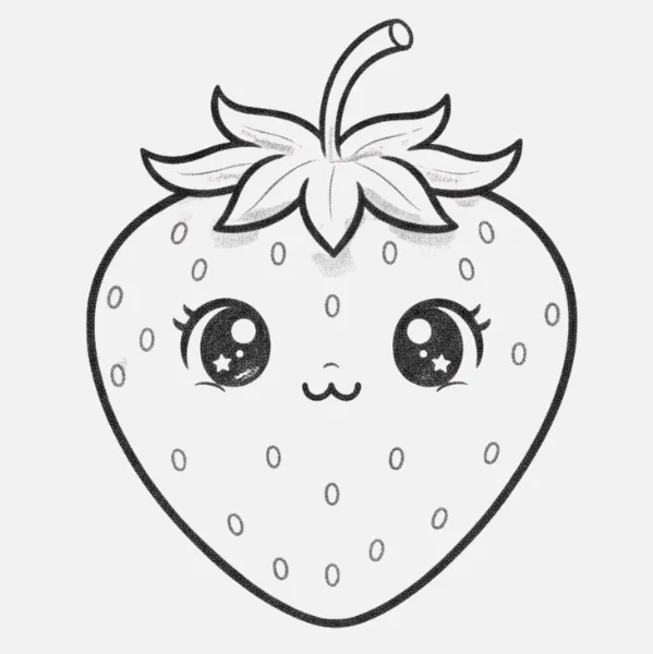 Kawaii fresa dibujo