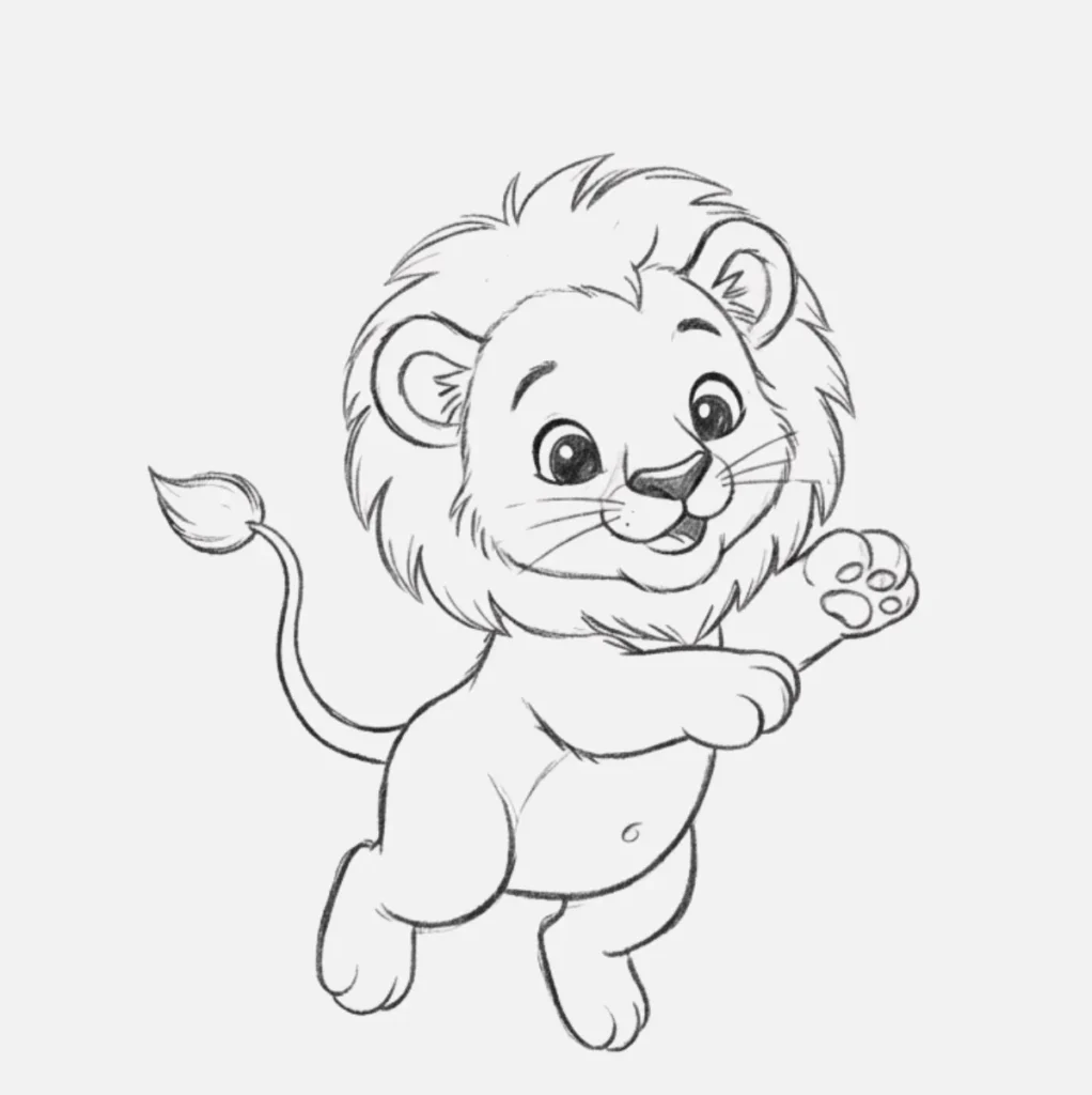 León Bebé con Colita Moviéndose