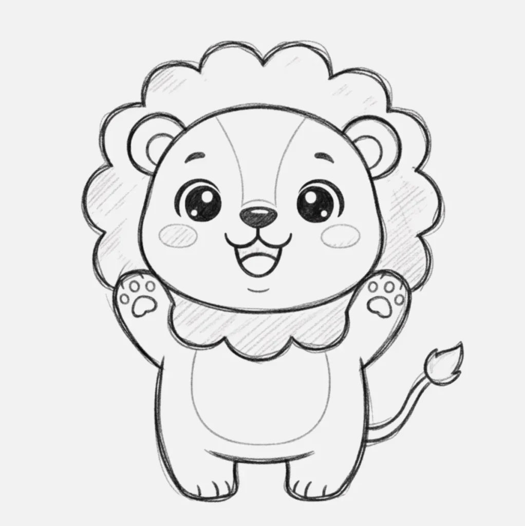 León Kawaii con Carita Feliz