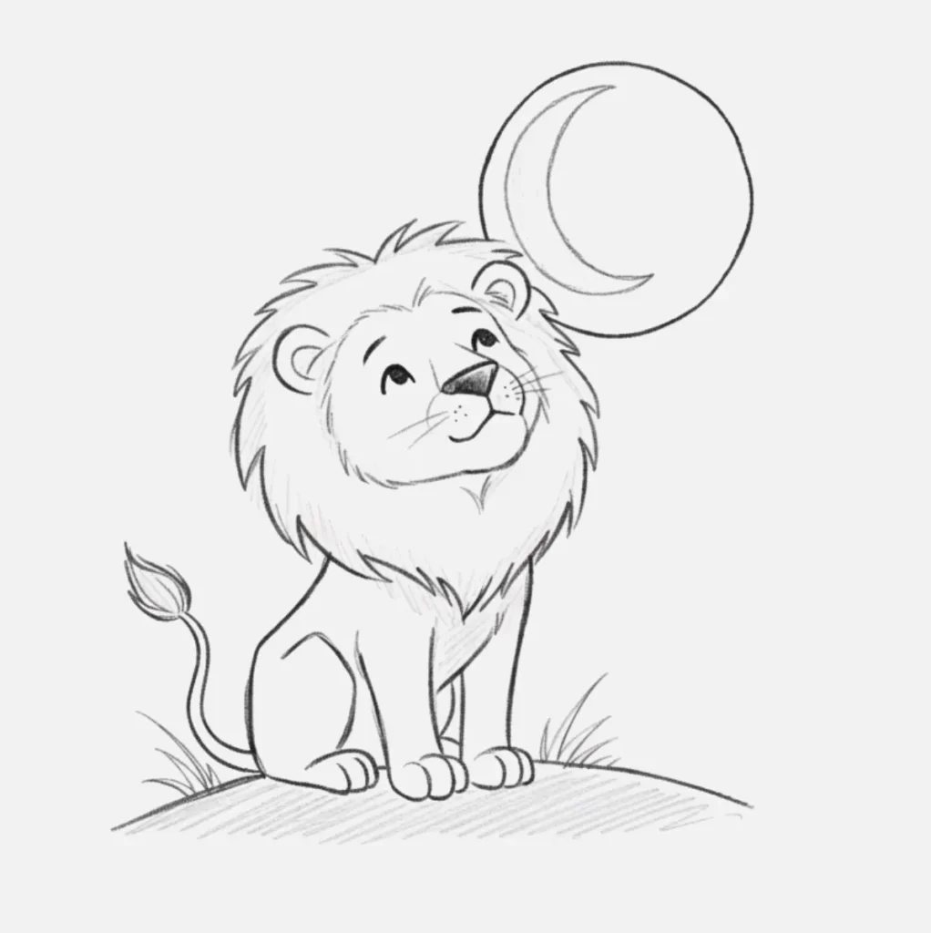 León Mirando la Luna