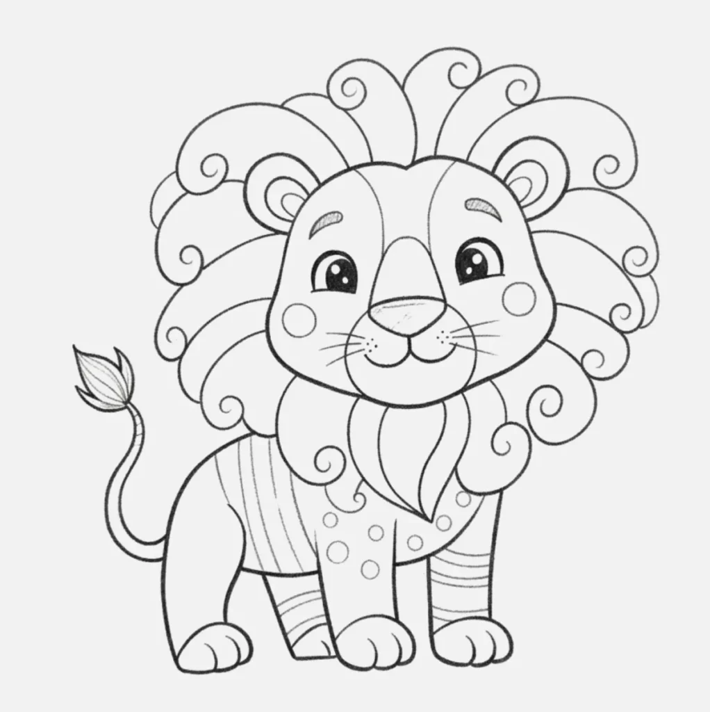 León Pintado de Forma Colorida