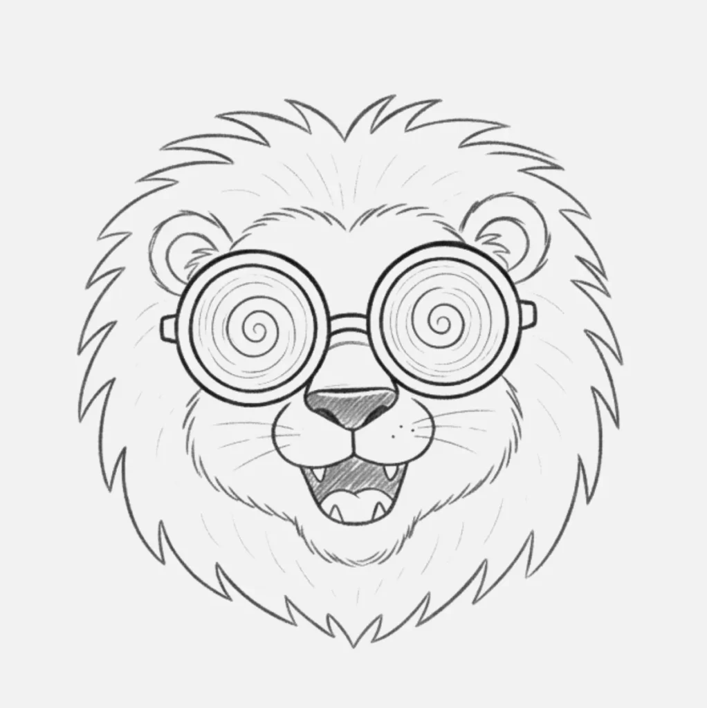 León con Gafas Divertidas