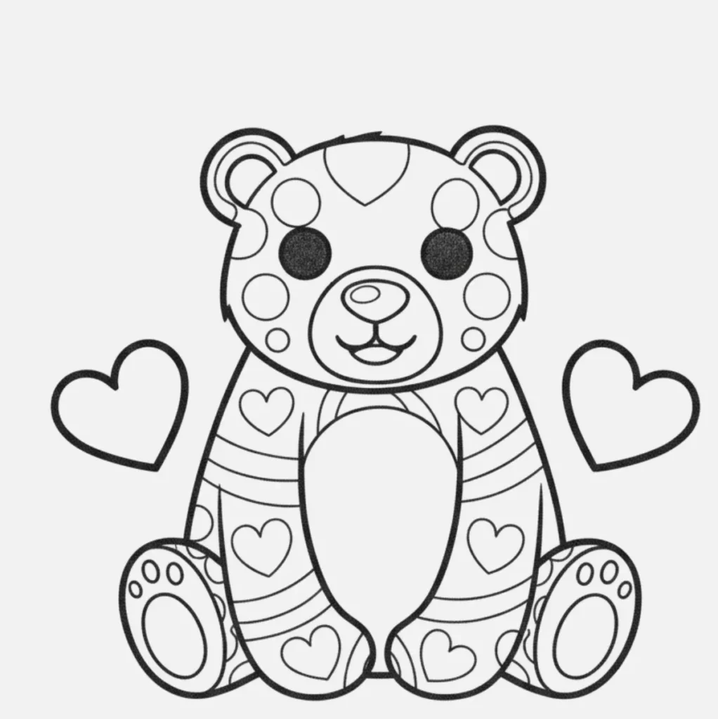 Oso Dibujos Facil: Ideas Divertidas para Niños 17 Oso Pintado de Forma Colorida