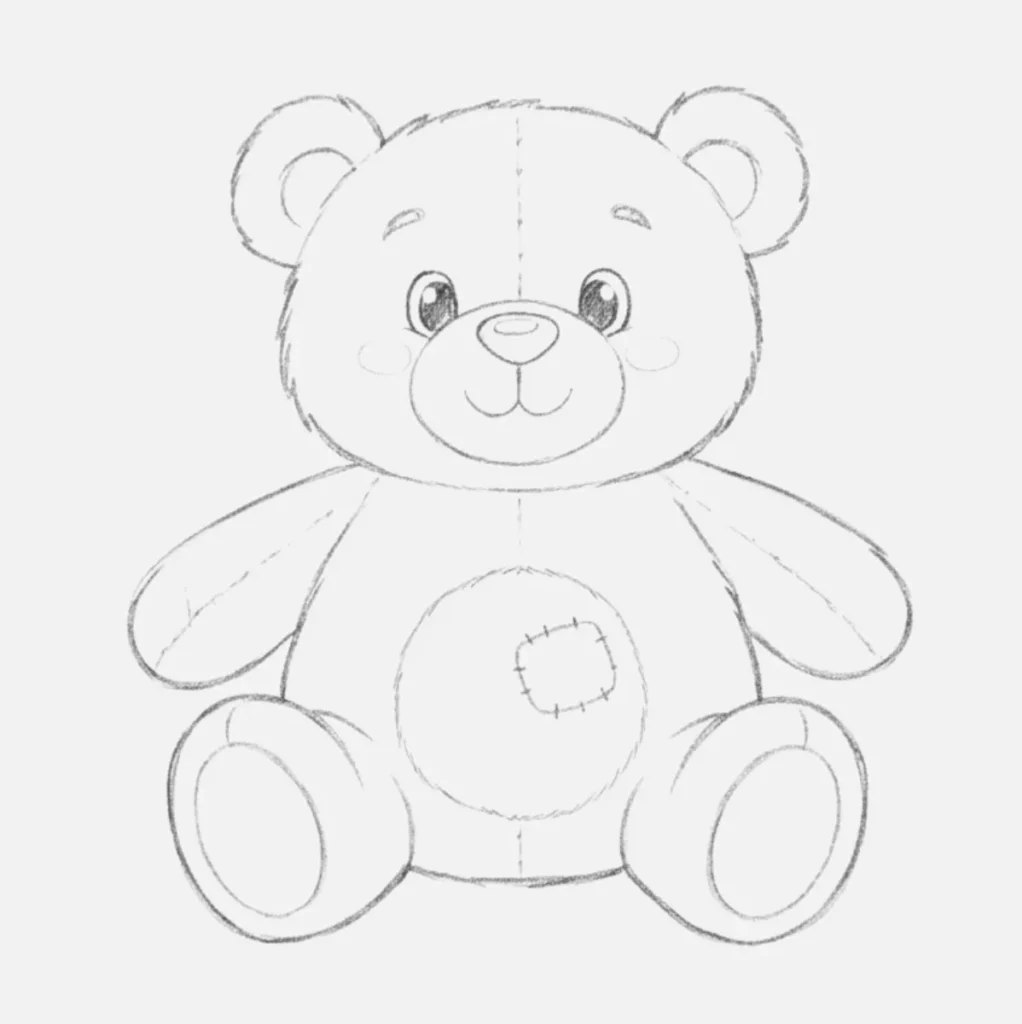 Oso Dibujos Facil: Ideas Divertidas para Niños 22 Oso de Peluche Dibujo