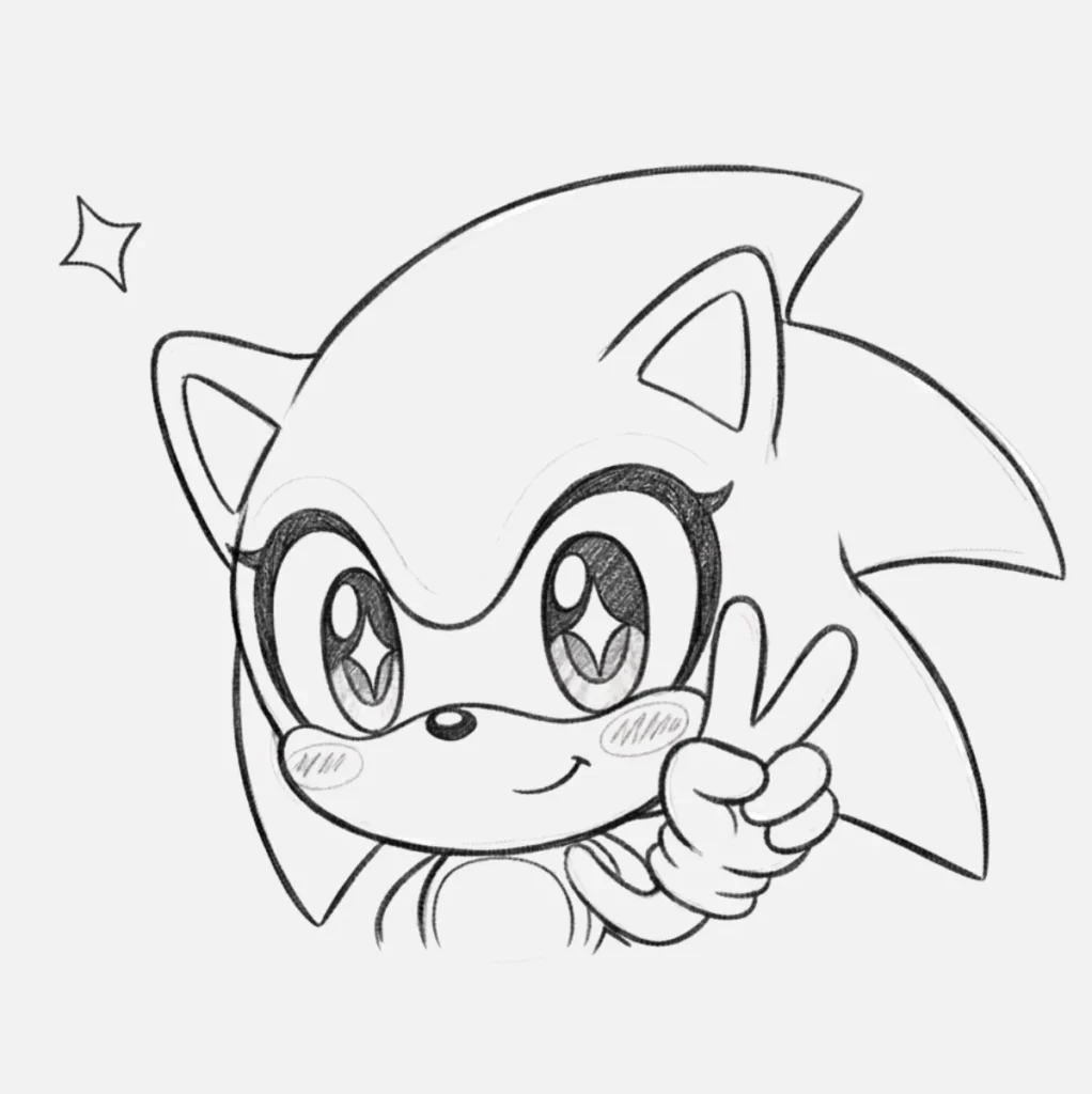 Sonic con carita kawaii