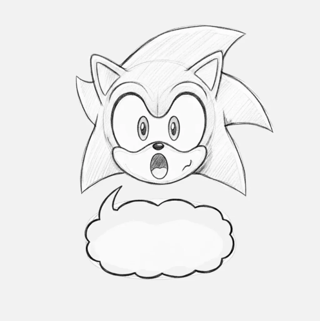 Sonic con expresión sorprendida