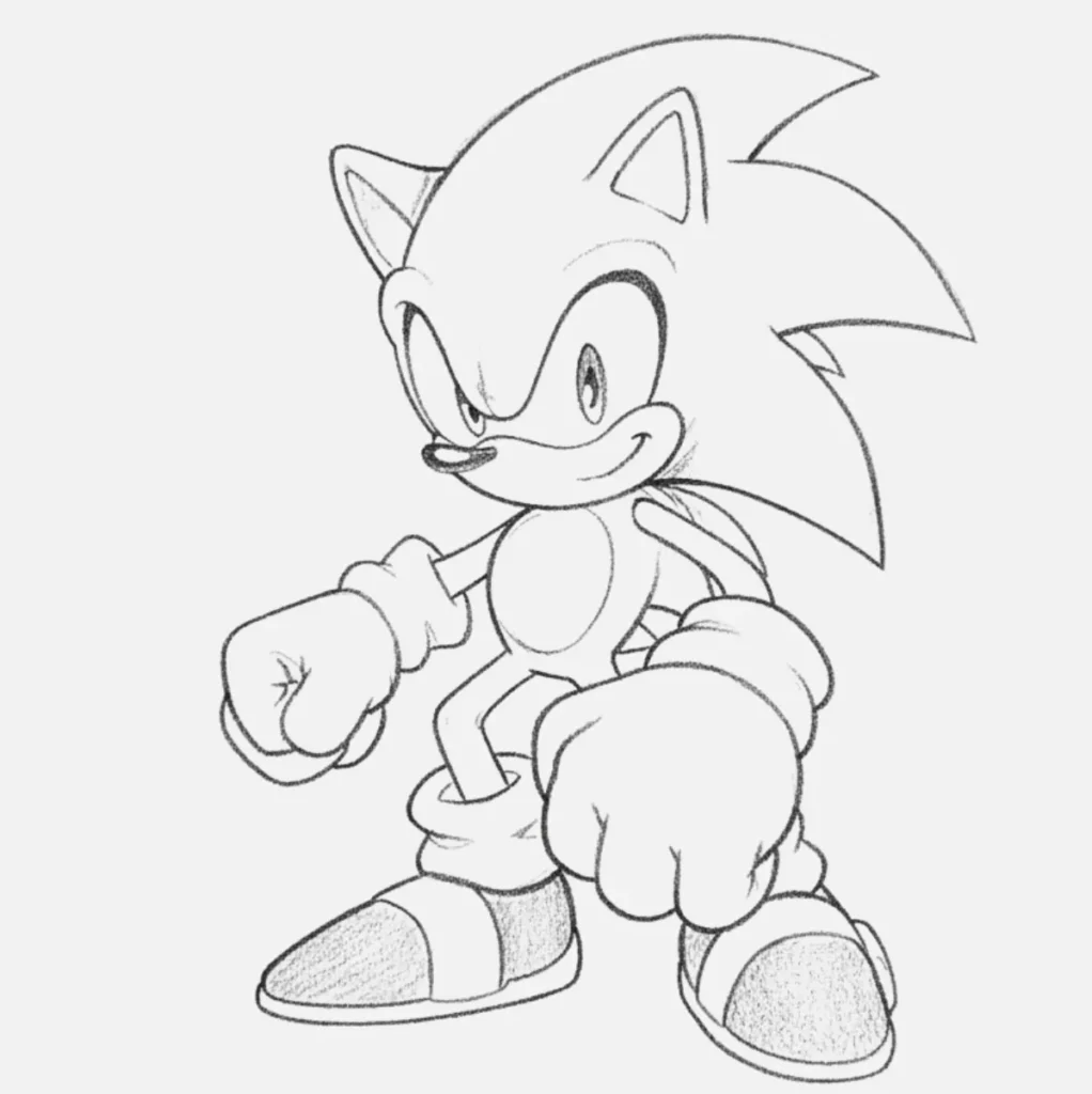 Sonic con guantes grandes