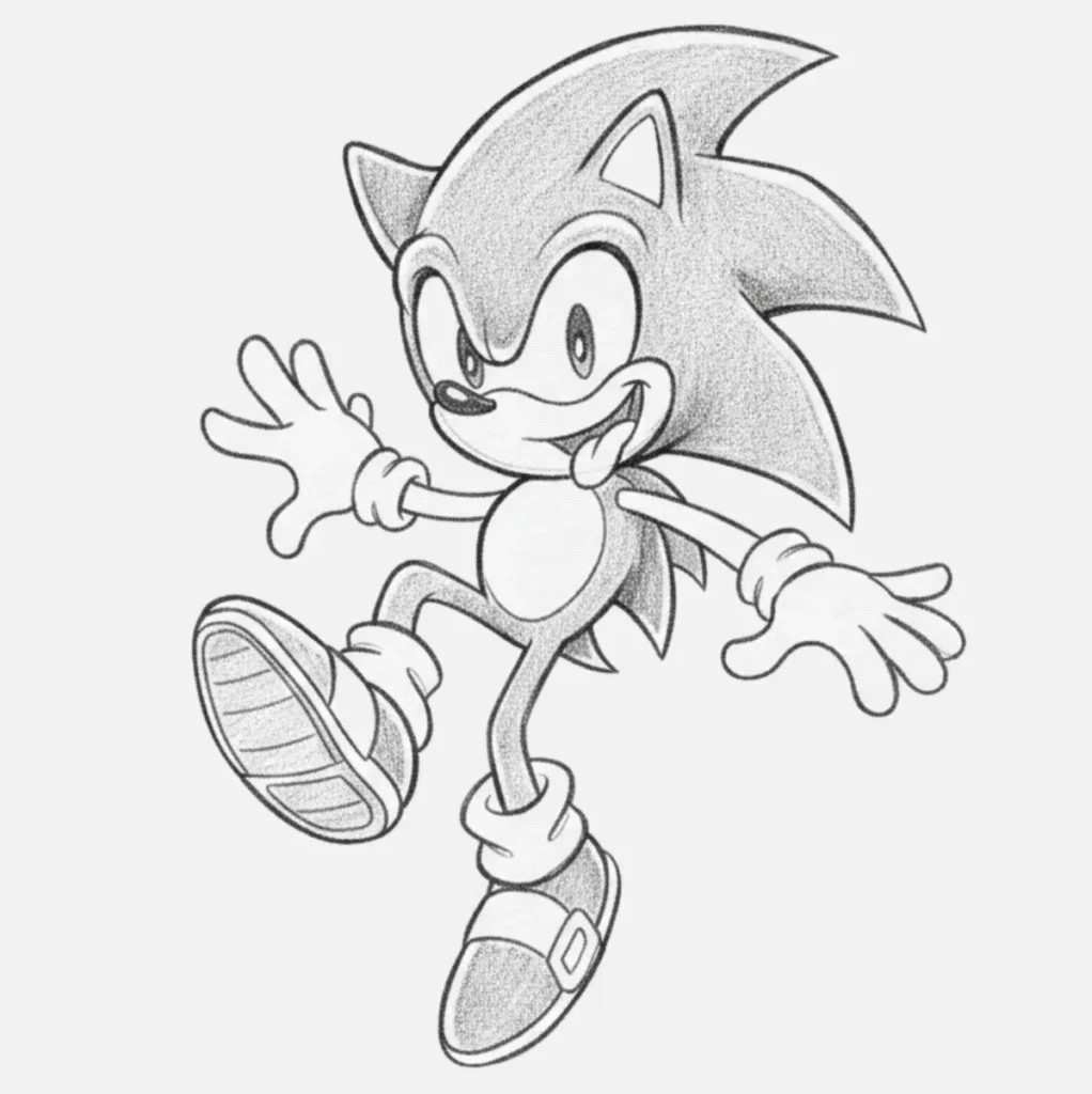 Sonic con una pose divertida