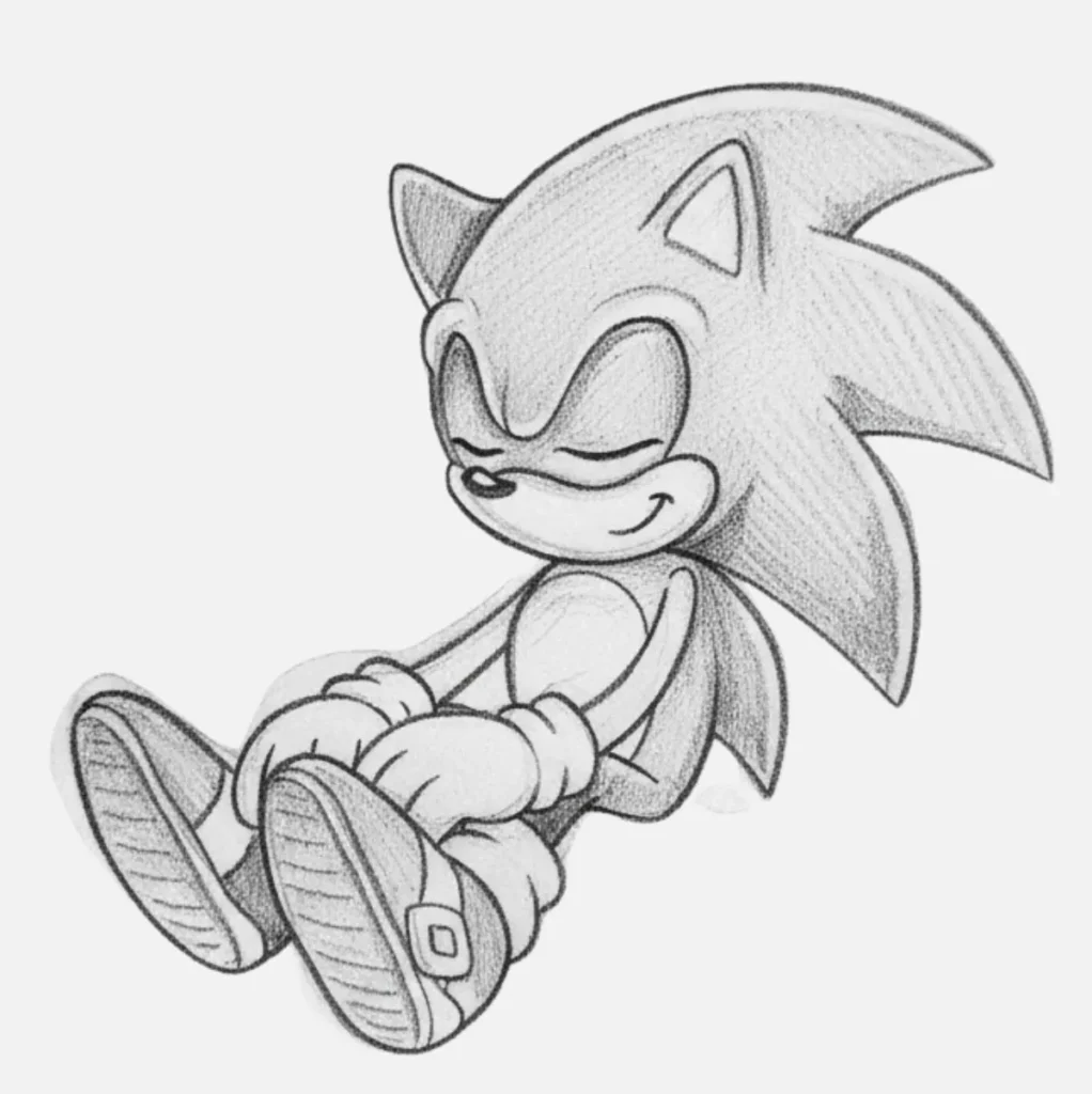 Sonic descansando sentado