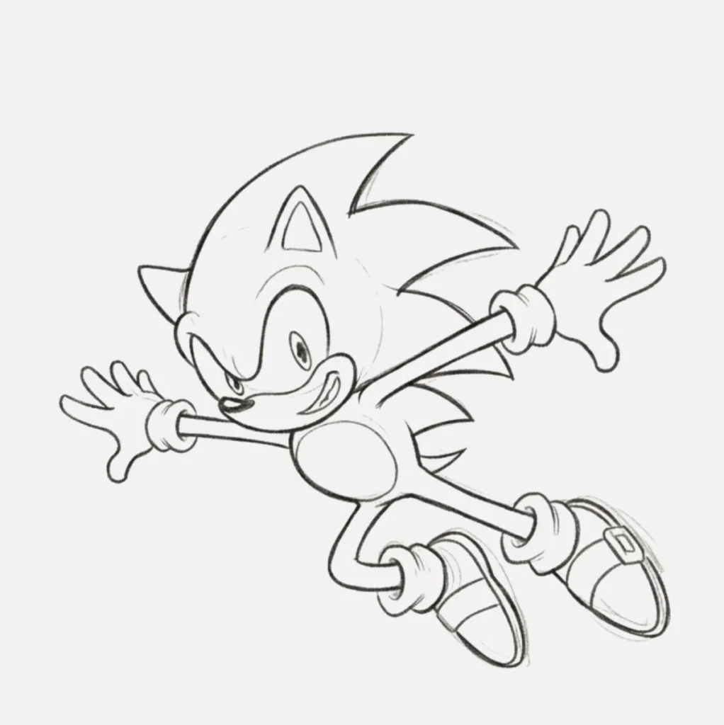 Sonic saltando en el aire