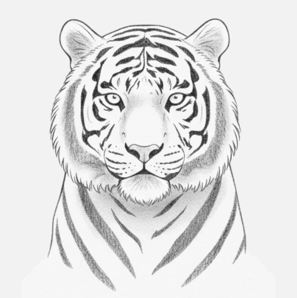 Tigre con flores alrededor