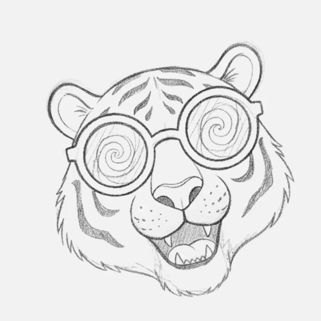 Tigre con gafas de sol