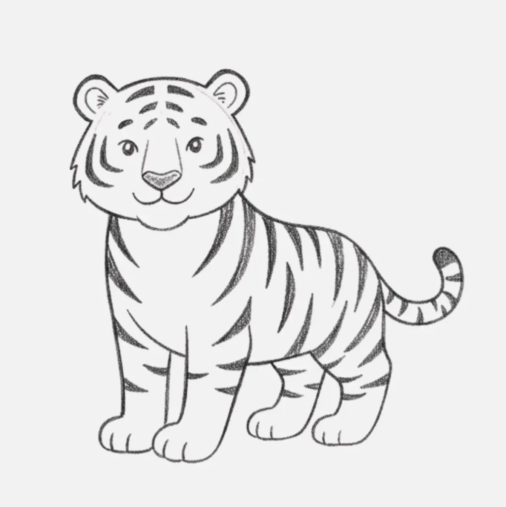 Tigre en una selva sencilla