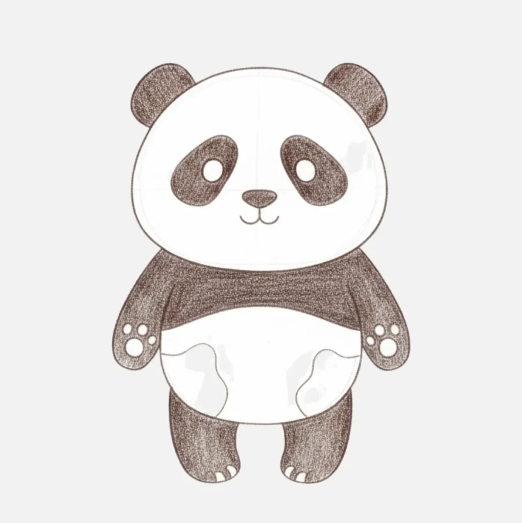 Panda Dibujo Fácil y Bonito para Niños 21 Aquí Hay un Panda de Estilo Minimalista