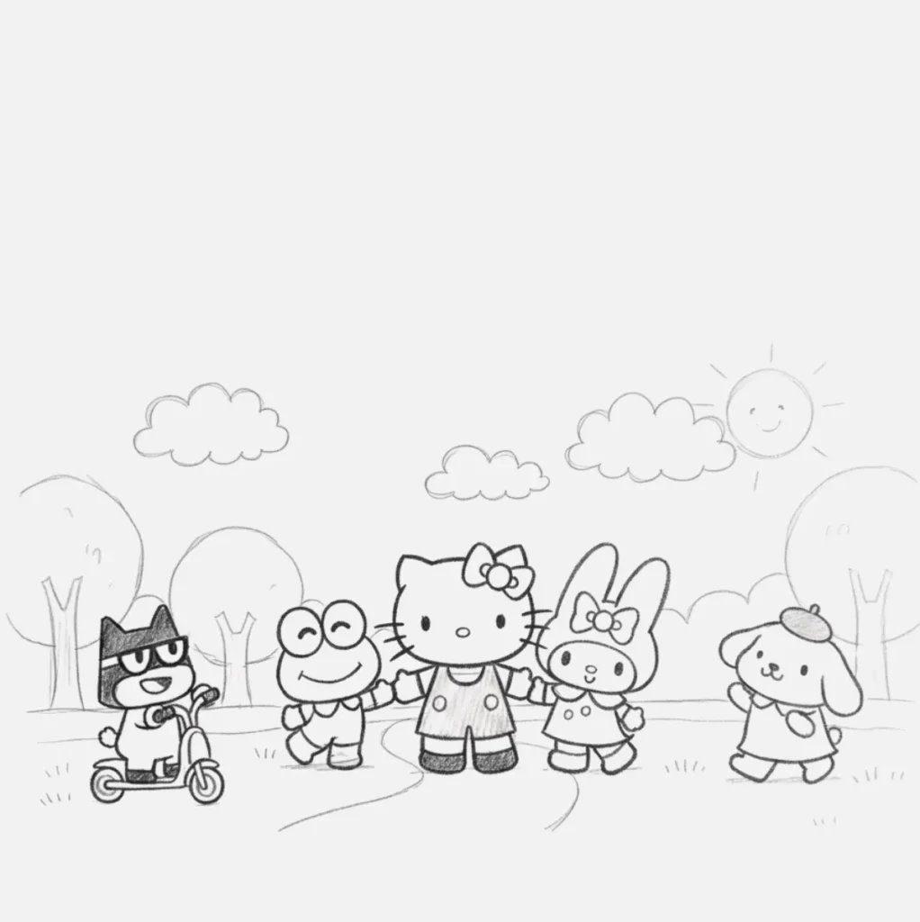 Dibujos de Hello Kitty y Sus Amigos