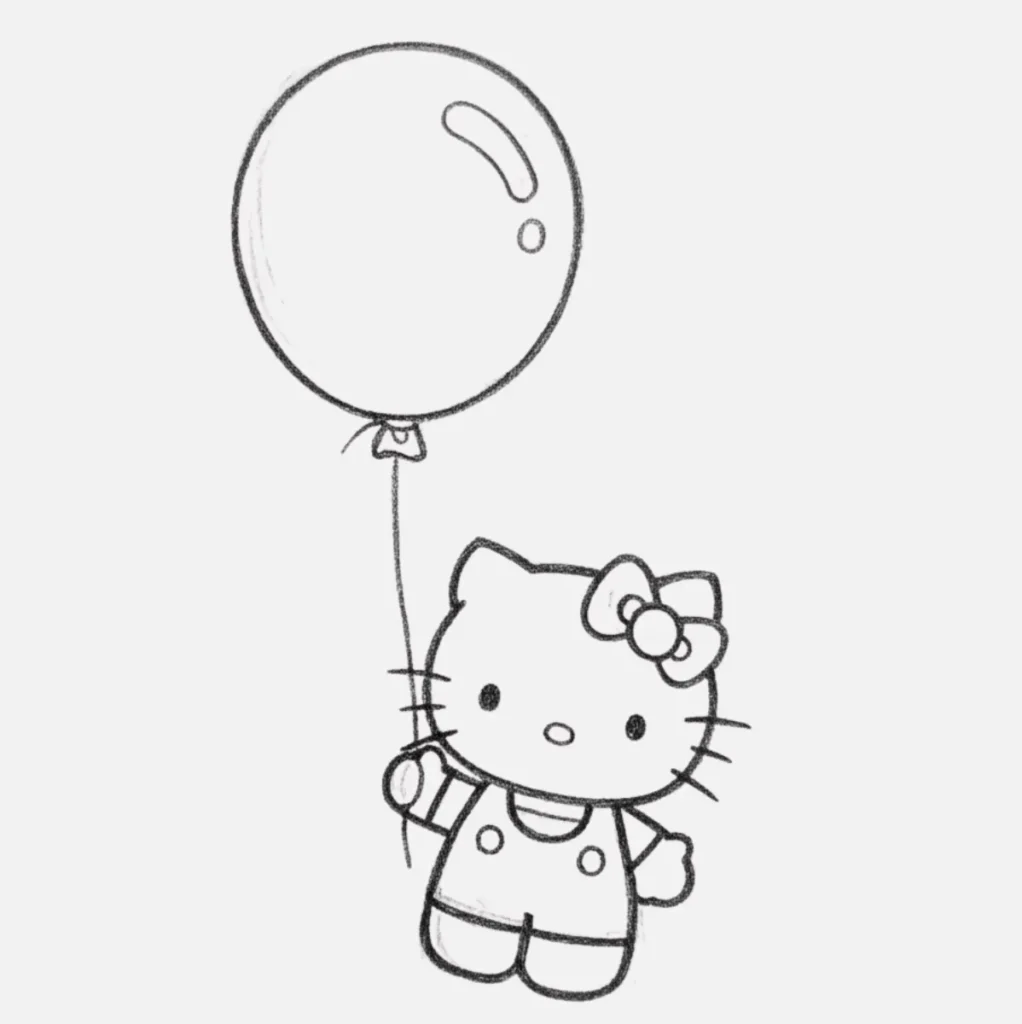 Hello Kitty Sosteniendo un Globo