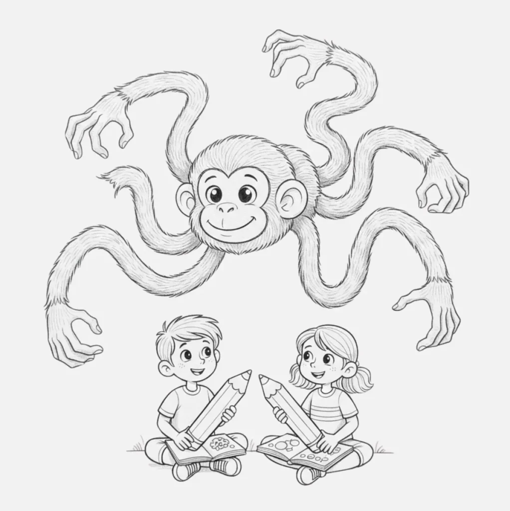 Mono Dibujo Fácil: Ideas Divertidas para Dibujar Monos 🐒 21 Mono araña dibujo