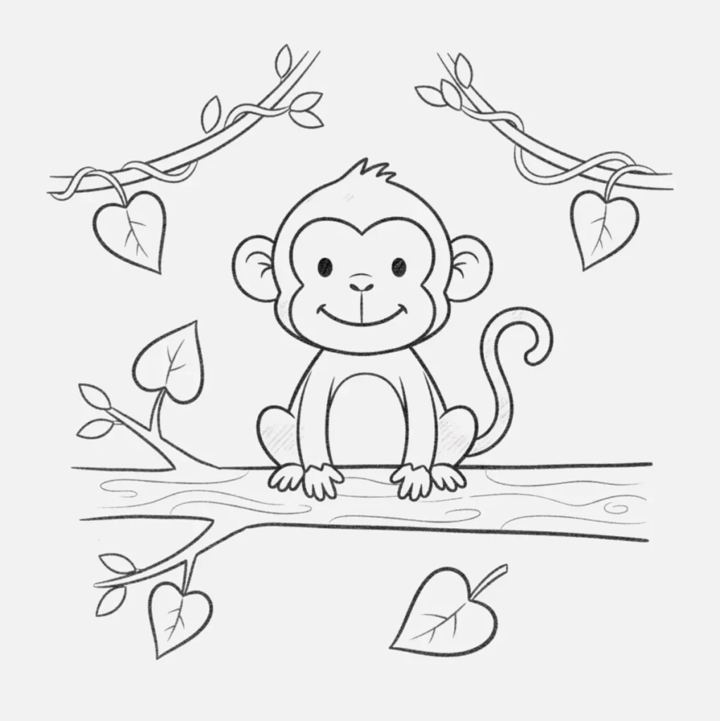 Mono Dibujo Fácil: Ideas Divertidas para Dibujar Monos 🐒 15 Mono en la selva