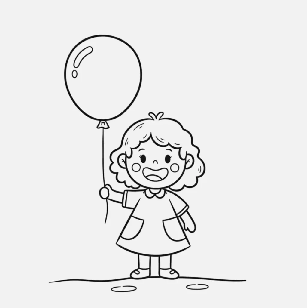 Niña Animada con Globo