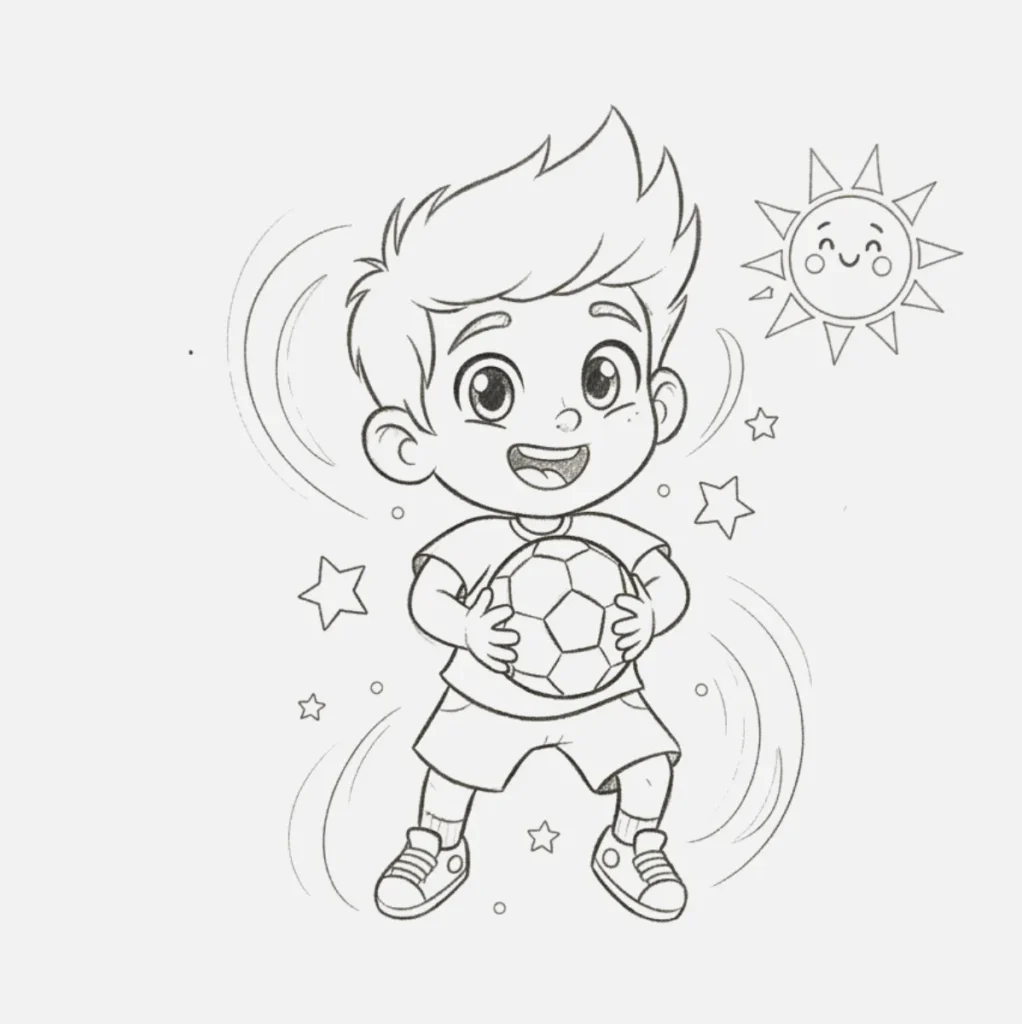 Niño Animado con Pelota