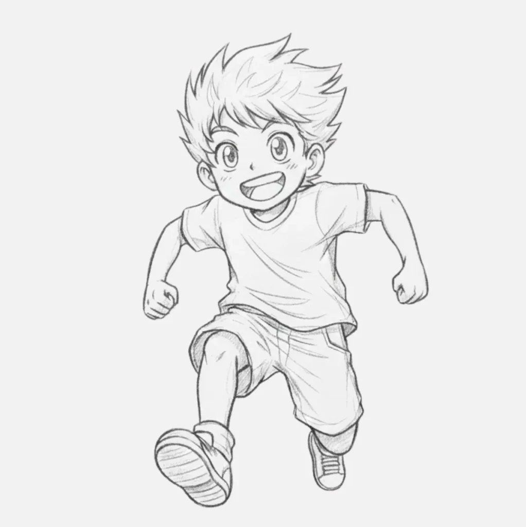 Niño Anime Corriendo